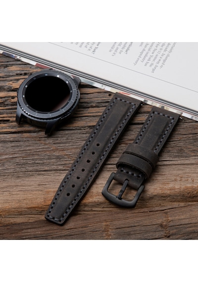 Vagave Samsung Uyumlu Watch 7 40 44mm, Watch6, Fe, Watch 5, Watch 4, Watch 3, Deri Kordon- Gri 22mm-rosetoka