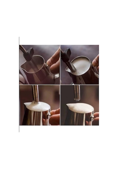 Paslanmaz Çelik Süt Ve Kahve Potu, Pitcher Sütlük, Süt Köpürtücü, Köpürtme Kabı, 350 Ml gümüş