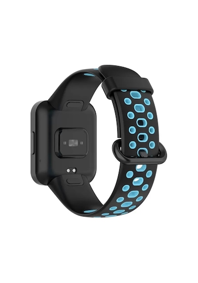 Watch 2 Spor Delikli Kordon - Siyah-mavi Bz8683140523152