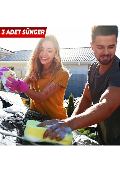- Oto Yıkama Süngeri 3'lü Paket, Lastik Parlatma Süngeri, Araba Yıkama Ve Temizleme Süngeri 3