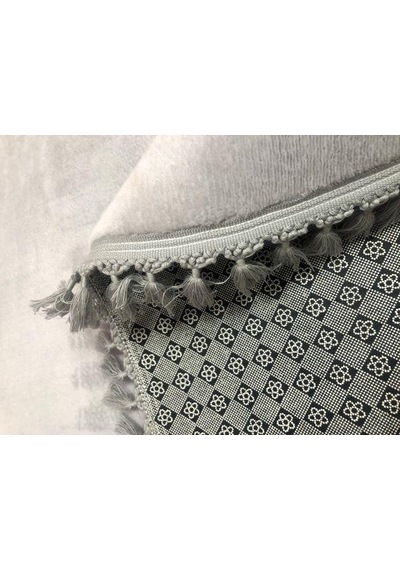 My Evilla Modern Simirna Dekoratif Peluş Oval Ponpon Saçaklı Klozet Takımı 001