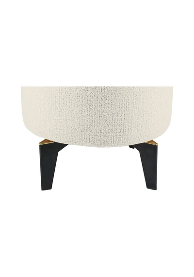 Gazzini Furniture Rio Retro Ayaklı Sandıklı Silindir Dekoratif Puf - Beyaz