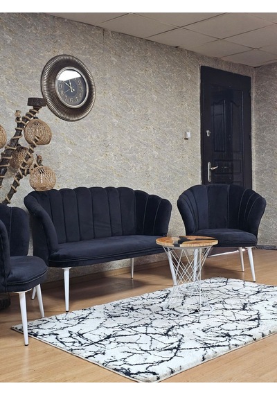 Zafir Papatya Çay Seti Koltuk Takımı Beyaz Boyalı Sivriltme Ayak, Balkon, Salon, Ofis, Cafe Koltuk Takımı Siyah Zafir Papatya Çay Seti Koltuk Takımı Beyaz Boyalı Sivriltme Ayak, Balkon, Salon, Ofis, Cafe Koltuk Takımı Siyah