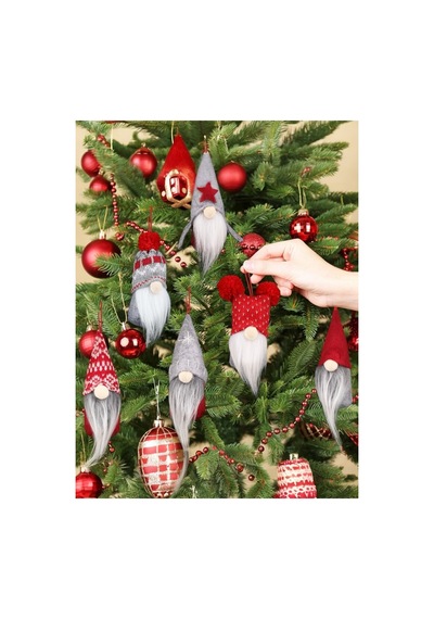 6 Adet Gnome Yılbaşı Noel Şans Cücesi Süs Dekorasyon Yılbaşı Ağaç Ve Masa Süsü