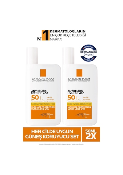 La Roche Posay Anthelios Uvmune 400 Fluide Invisible Yüz Güneş Kremi SPF50+ 2 x 50 ML