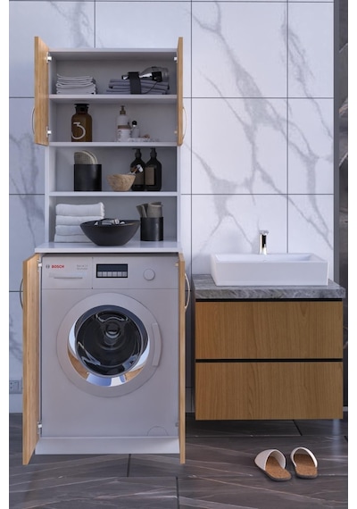 Dekorfim DF03101KAC Çamaşır Makinesi Dolabı Banyo Dolabı