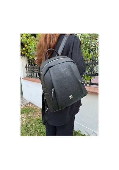 Just Polo Kadın Siyah 9 Gözlü Büyük Boy Sırt Çantası 53503609