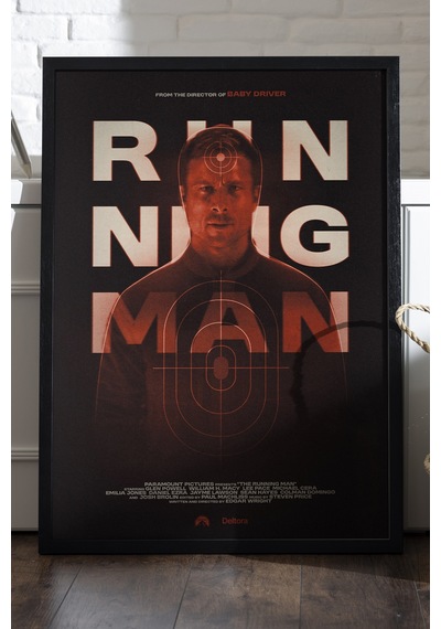 Running Man Siyah Ahşap Çerçeveli Poster, Dekoratif Film Duvar Tablosu