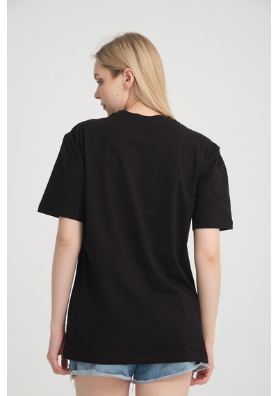 Süperlife Kadın Bisiklet Yaka Regular Fit Baskılı Tişort Spr21yk23 Black Süperlife Kadın Bisiklet Yaka Regular Fit Baskılı Tişort Spr21yk23 Black