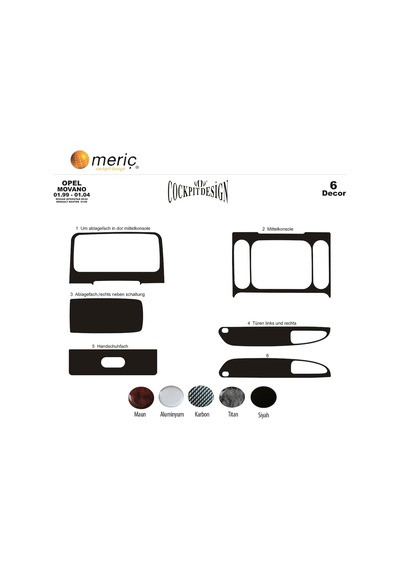 Meriç® Nissan Interstar Ön Torpido Kaplama 6 Parça 1999-2004 (530156873)