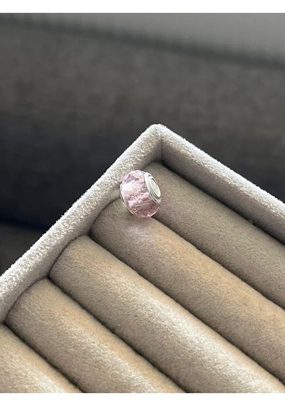 Petek Kesimli Murano Pembe Gümüş Kaplama