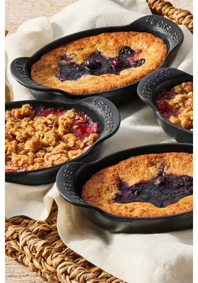 Le Creuset 4 Lü Mini Oval Döküm Fırın Ve Sunum Seti Fırın Tepsisi Siyah 15 Cm