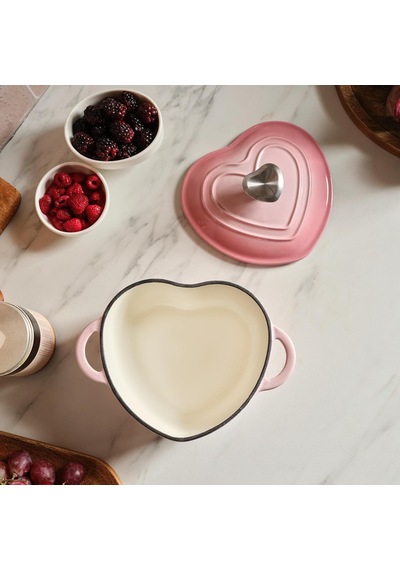 Love Demir Döküm Emayeli Tencere Pink Diğer