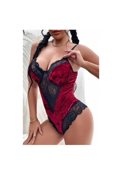 Merry See Kadife Body Gecelik Babydoll Çok Renkli
