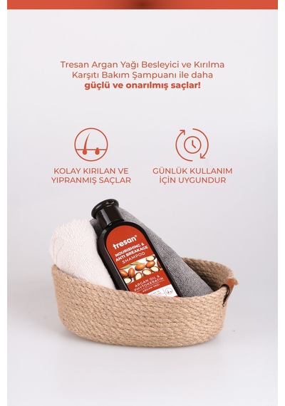 2 Adet Tresan Argan Yağı Besleyici Ve Kırılma Karşıtı Bakım Şampuanı 300 Ml