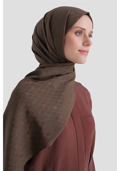 Armine Elegance Pamuk - İpek Şal P3001 Koyu Kahve