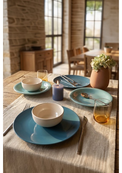 Keramika Blue Mix Yemek Takımı 6 Parça 2 Kişilik 031-413-420 Mavi