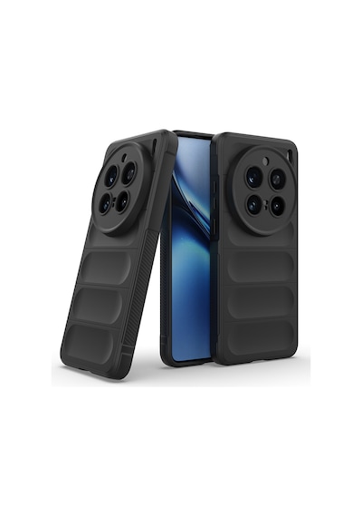 Vivo X200 Pro Kılıf Esnek Tpu Oyuklu Arka Yüzey Tasarımlı Mkst Etnik Silikon Kapak - Siyah Siyah