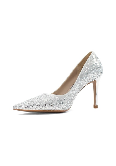 Kadın Lame Parlak İnce Topuklu Stiletto Gümüş