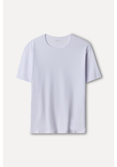 Mudo Erkek Erkek Beyaz Bisiklet Yaka T-shirt 1272559
