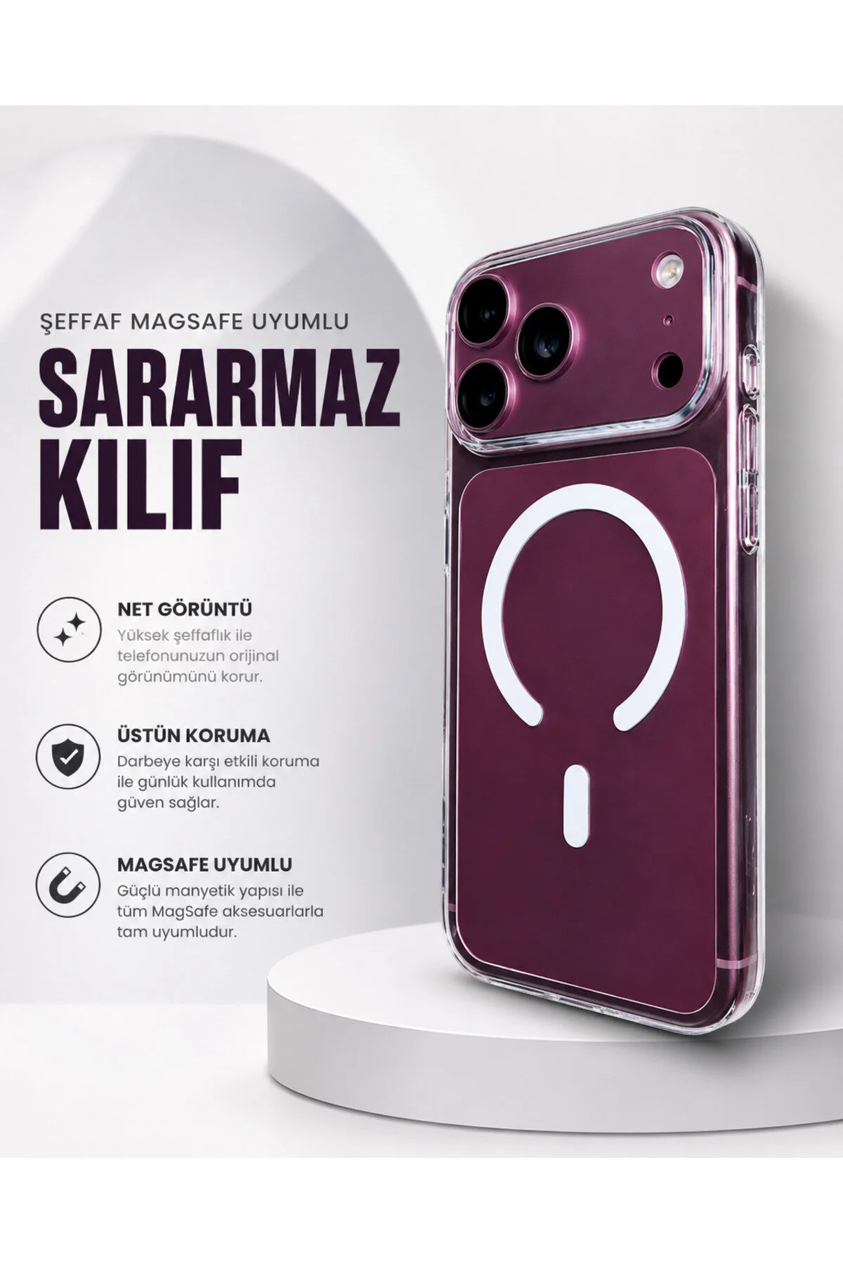 Apple Uyumlu iPhone 17 Pro Max - 18 Pro Max Uyumlu 2'li Koruma Paketi Magsafe Wireless Şarj Destekli Kamera Korumalı Şeffaf Darbe Emici Kılıf + 9h Hd+ Temperli Cam Ekran Koruyucu Set Paket Apple Uyumlu iPhone 17 Pro Max - 18 Pro Max Uyumlu 2'li Koruma Paketi Magsafe Wireless Şarj Destekli Kamera Korumalı Şeffaf Darbe Emici Kılıf + 9h Hd+ Temperli Cam Ekran Koruyucu Set Paket
