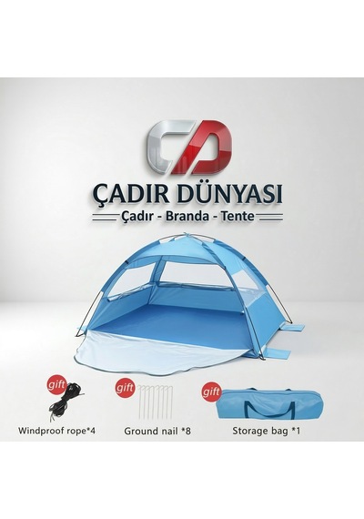 Çadır Dünyası Profesyonel Balıkçı Çadırı - 200x150x115 Cm Otomatik Kurulum, Su Geçirmez Ve Rüzgar Korumalı Kompakt Kamp Kabini Çok Renkli