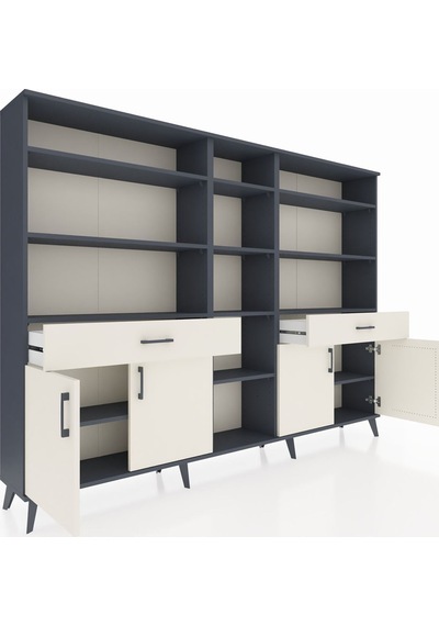 Arges Dolap 12 Raflı 2 Çekmeceli 4 Kapaklı 220x30x163 Antrasit-aytaşı Aytası - Antrasıt Arges Dolap 12 Raflı 2 Çekmeceli 4 Kapaklı 220x30x163 Antrasit-aytaşı Aytası - Antrasıt