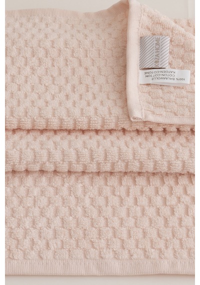Ivory Somon Kabartma Dokulu Mikro Fiber %100 Pamuk 2li El Yüz Hav Somon