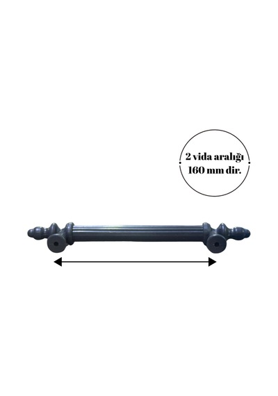 Cateksss Kumru 160 Mm Çekmece Dolap Mobilya Kulpu Polimer Sert Plastik 160 Kumru Gri 1 Adet - 55 Li Paket