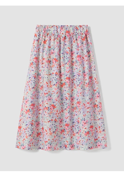 Lcw Everyday Pembe Beli Lastikli Çiçekli A Kesim Etek