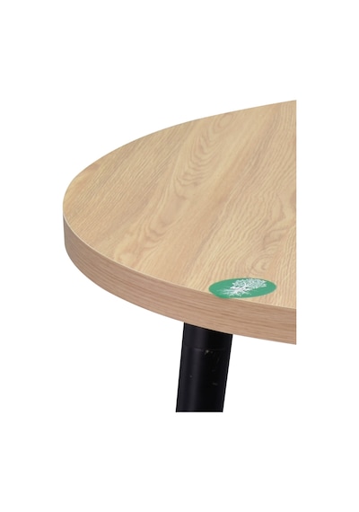 Vilinze Argos Yuvarlak Mdf Naturel Sabit Mutfak Masası - Q90 Cm Naturel Siyah