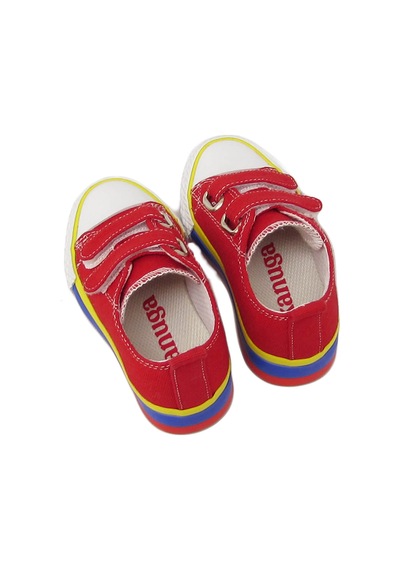 Kanuga Magl1202 Kırmızı Unısex Çocuk Çift Cırtlı Converse Kırmızı