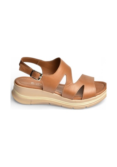 Fox Shoes Y555210403 Taba Hakiki Deri Kadın Sandalet Taba