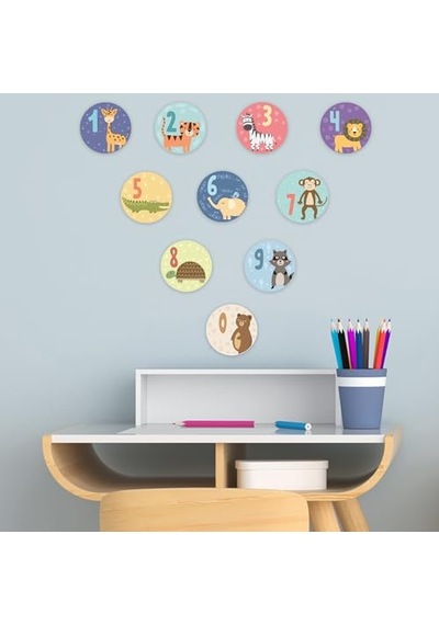 Sevimli Sayılar Çocuk Odası Duvar Sticker Yapışkanlı Folyo 1