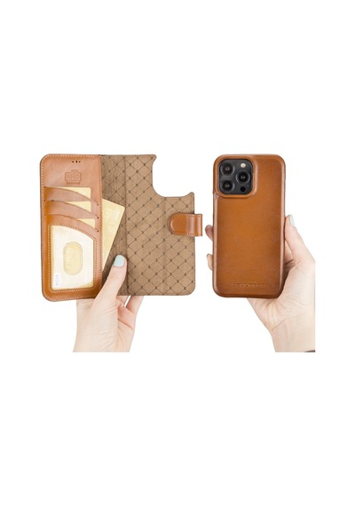 Bouletta Apple İphone 14 Pro Max Uyumlu Deri Kılıf Mw36 Rst2ef