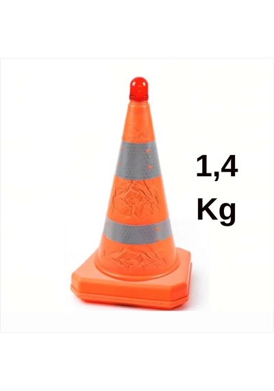 Katlanır Duba 75 Cm - Ağırlıklı - Katlanabilir Kolay Kurulum Işıklı Flaşörlü Reflektörlü Duba