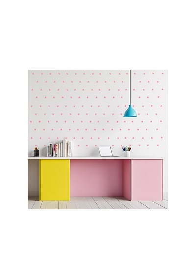 2,5cm Ebadında 240 Adet Yuvarlak - Puantiye Sticker Bebe Pembe