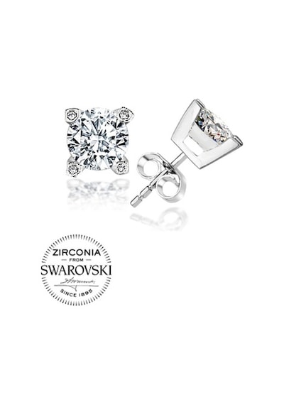 Brezza Lusso Jewelry Gümüş Swarovski Zirconia Taşlı Tektaş Bayan Gümüş Küpe