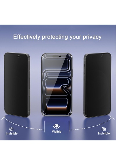 Pp Apple Uyumlu iPhone 17 Pro Max Görünmez Hayalet Full Kaplayan Anti Static Ekran Koruyucu Cam