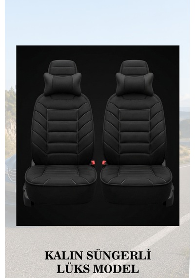 Citron C3 2002 Uyumlu Premium Siyah Renk Lüks 2 Adet Minder Ve Yastık