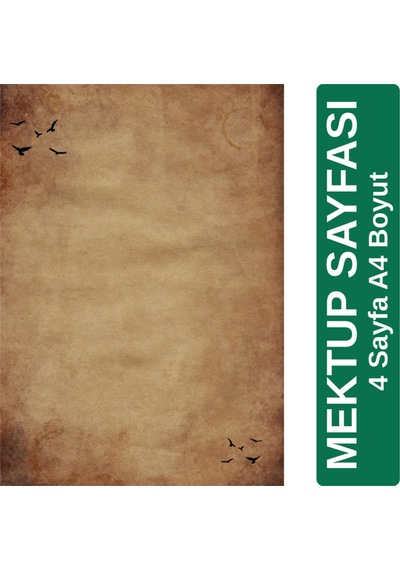 Martı Detaylı Mektup Kağıdı 4 Sayfa A4 Boyut