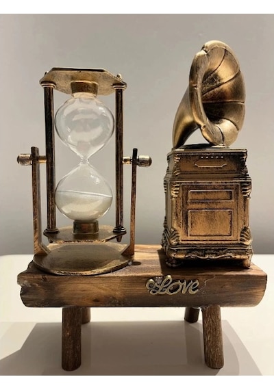 Gramofon Biblolu Kum Saati Renkli