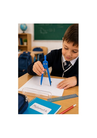 Yeşil Metal Pergel 1 Adet Puti 1574 Koruma Kutulu Metal Pergel Grafit Uçlu Mekanik Pergel Matematik Teknik Mimari Çizim