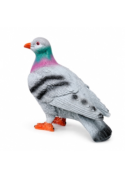 Canlı Boy Güvercin Biblo Polyester Dekoratif Heykel Hediyelik Ev Ofis Bahçe Dekoru 24 Cm Mavi