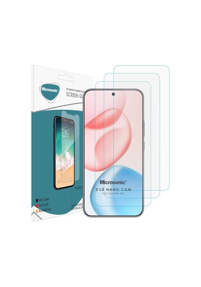 Microsonic Honor 400 Screen Protector Nano Glass Cam Ekran Koruyucu 3 Lü Paket