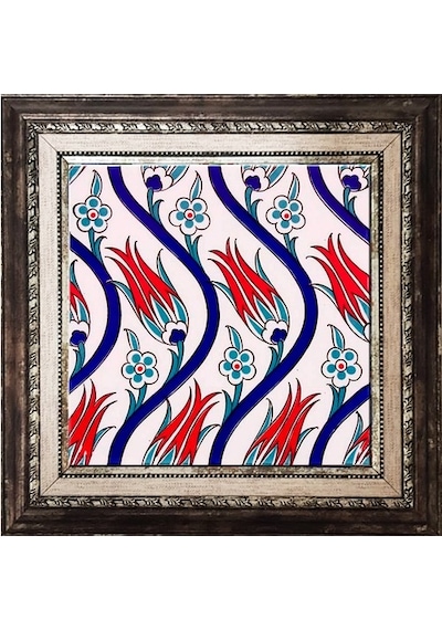 Armada Çini 20X20 Cm Ac 20 Sarmaşık Lale Desenli Seramik Pano