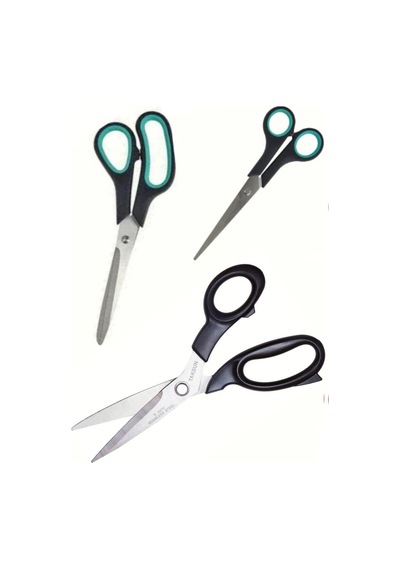 Paslanmaz Çelik Kumaş Karton Kağıt Kesme Kesim Keskin Terzi Makası 3lü Set 14-21-23 Cm