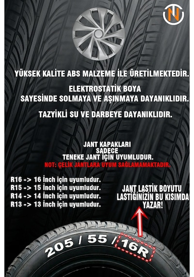 Opel Astra 16 İnç Jant Kapağı Takım Gri G122