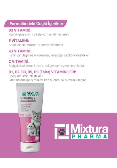 Mixtura Pharma Mom&baby Yavru Ve Anne Kediler İçin Multivitamin Macunu - Kedi Maltı