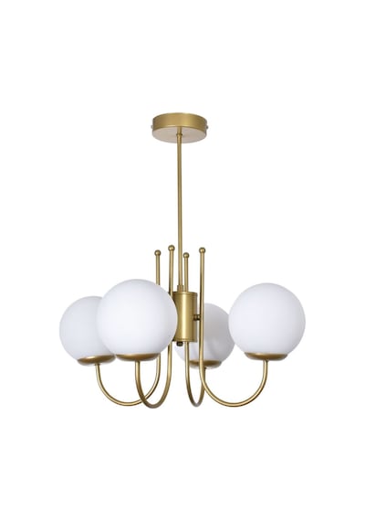 Zerrin Modern Tasarım Salon Yemek Odası Mutfak Eskitme Gold Renk Beyaz Camlı Sarkıt 4 Lü Avize Eskitme Beyaz